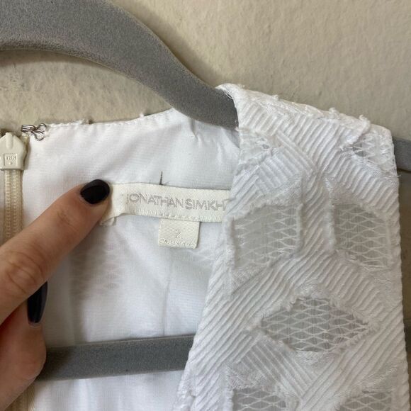 Jonathan Simkhai Midi White Dress Sleeveless Twill Size 2 - Picture 10 of 10